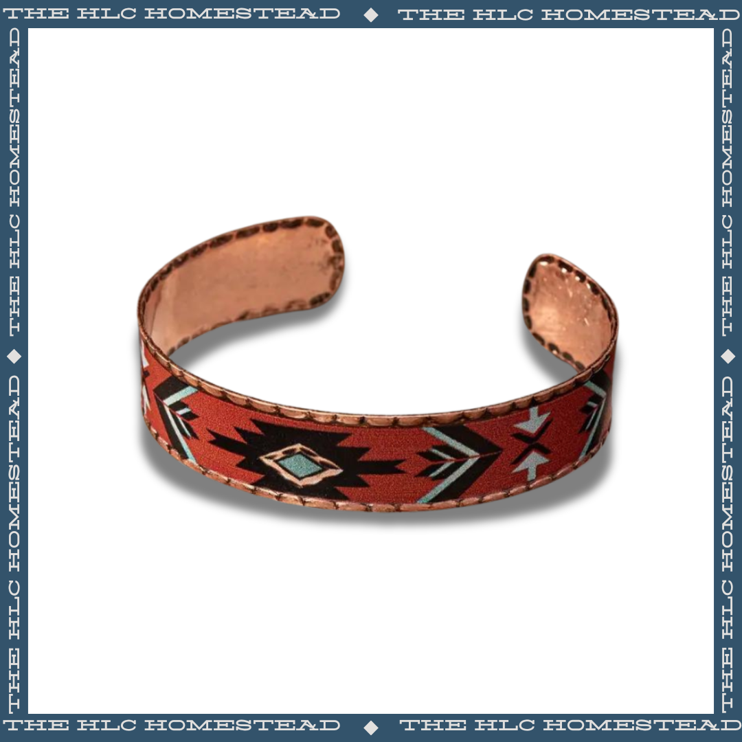 Southwestern Patterned Copper Cuff Bracelets