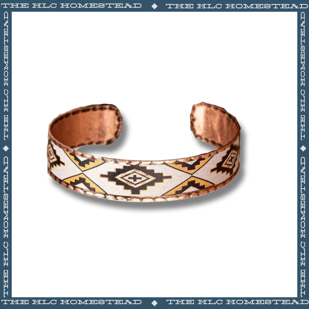 Southwestern Patterned Copper Cuff Bracelets