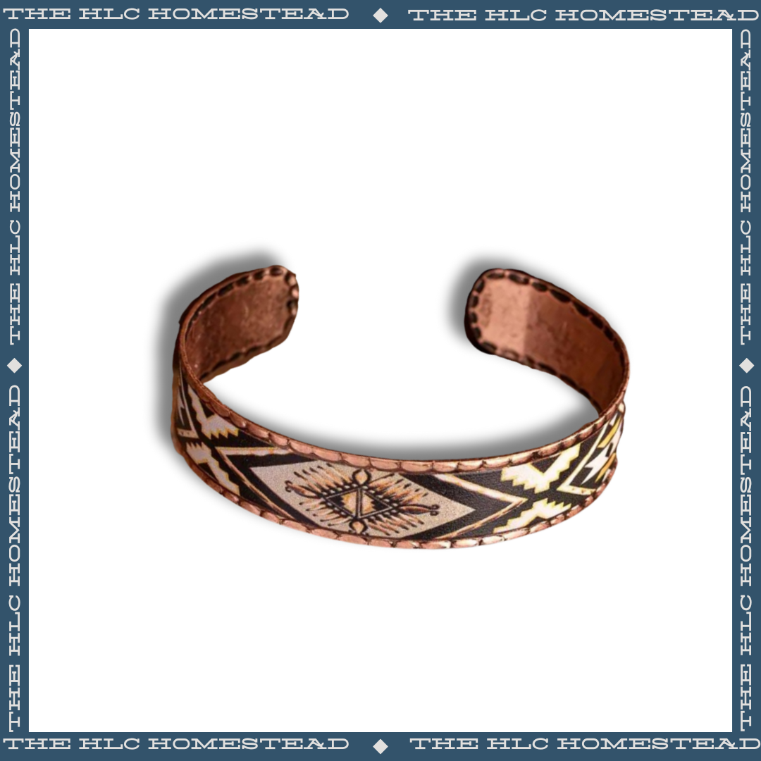 Southwestern Patterned Copper Cuff Bracelets