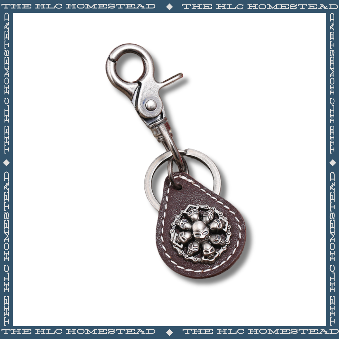 Biker Skull Keyring