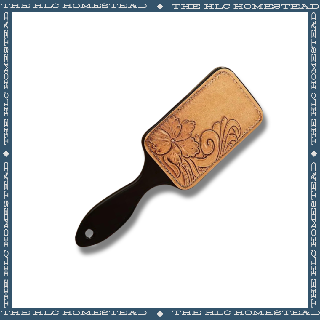 Tanned Flower Hair Brush