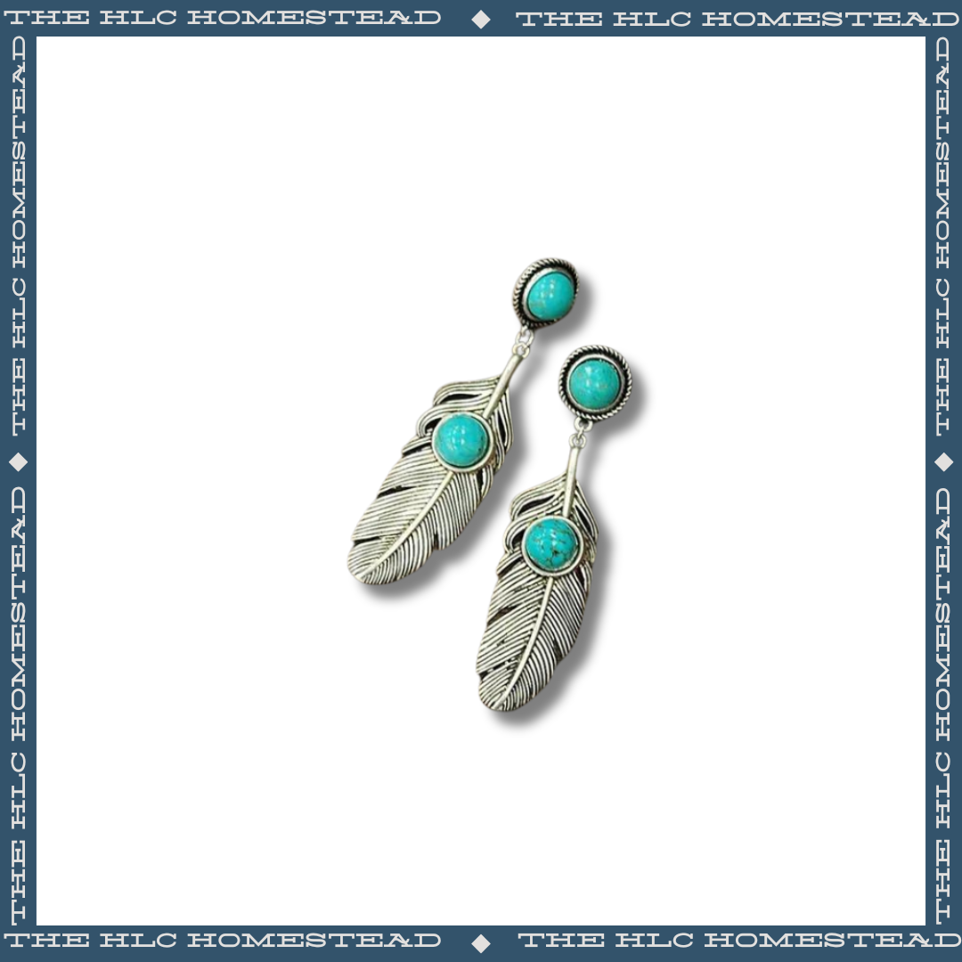 Feather Drop Earrings