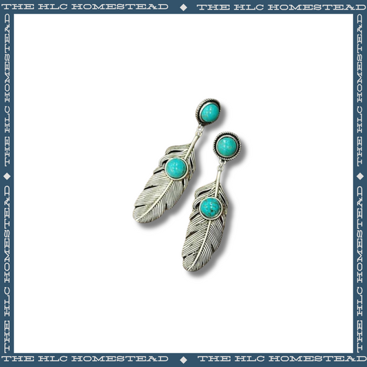 Feather Drop Earrings