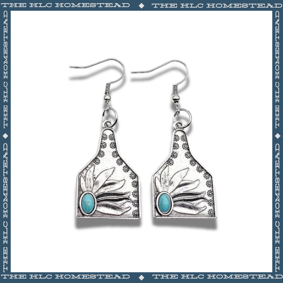 Jeweled Sunflower Drop Earring