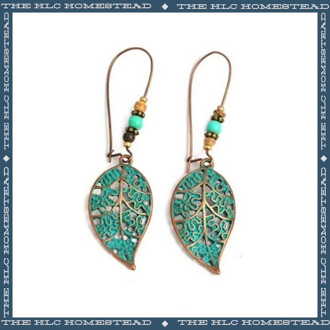 Turquoise Whimsy Leaf Earrings