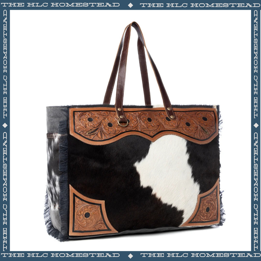 The Outback Hide Tooled Leather Weekender
