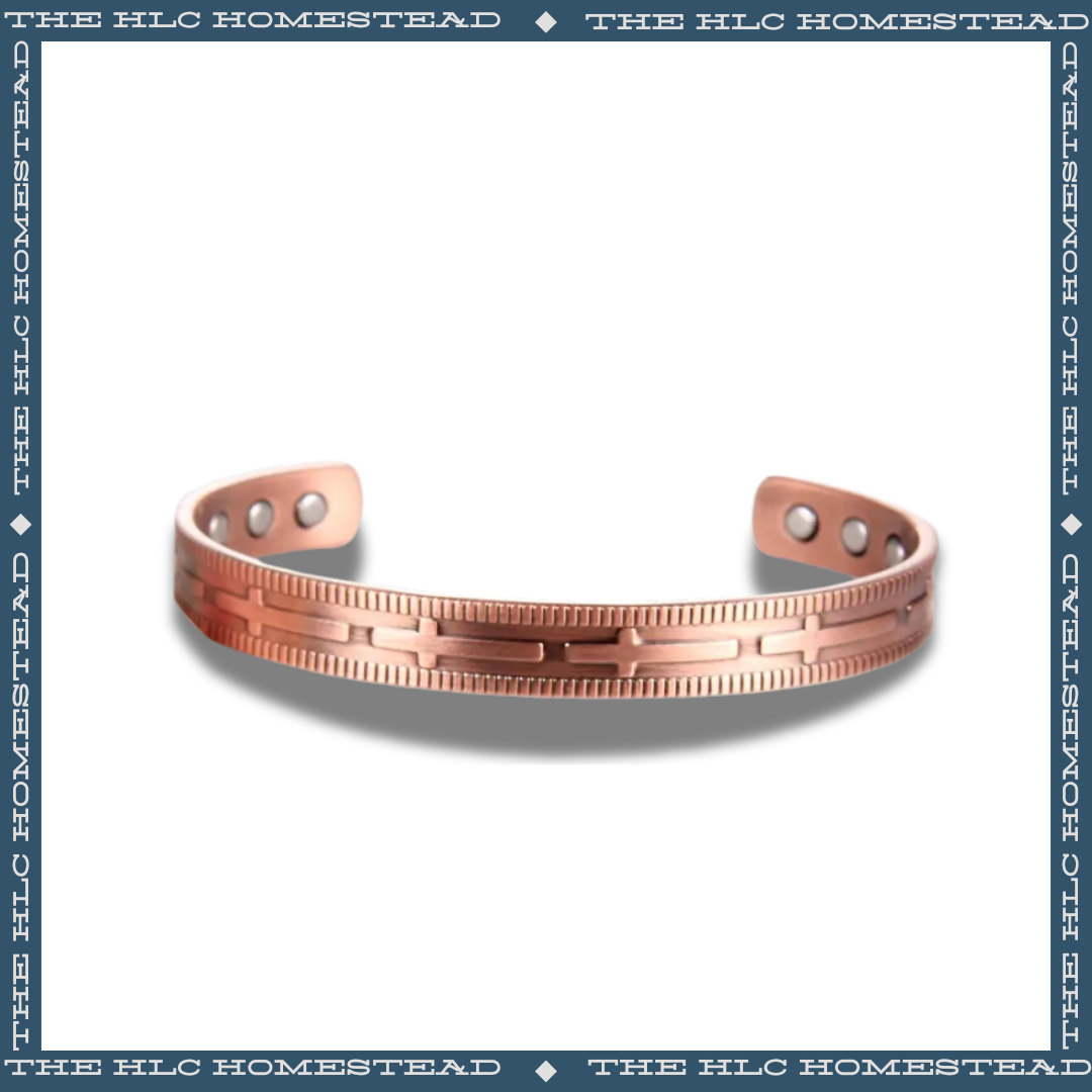 Cross-Design Copper Cuff Bracelet