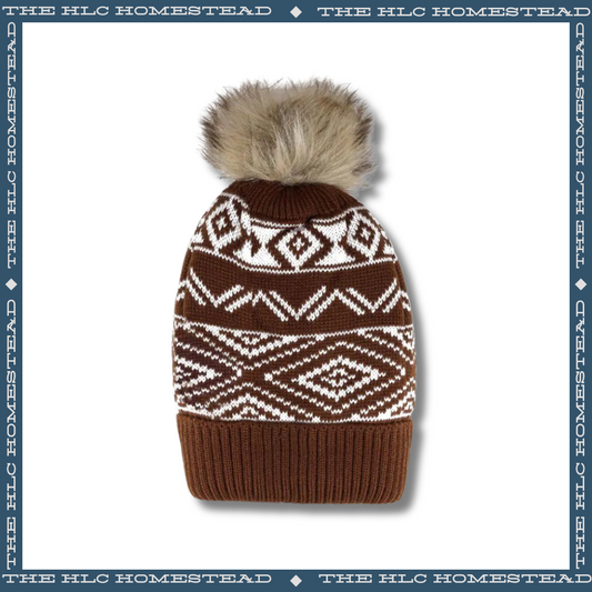 Nordic-Inspired Pom-Pom Beanie