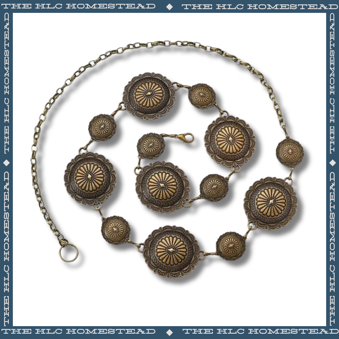 Antique Bronze Medallion Chain Belt