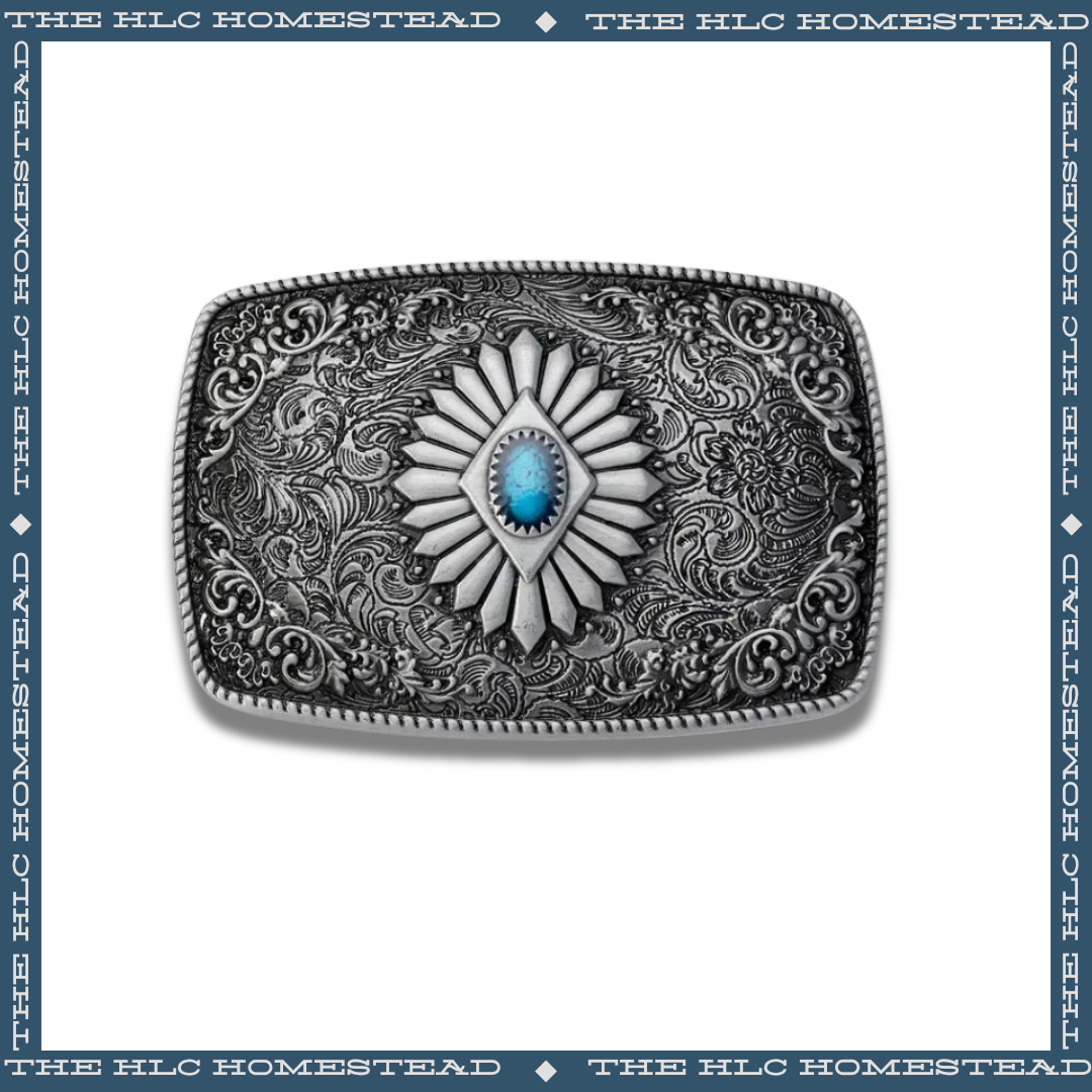 Blue Gem Paisley Buckle