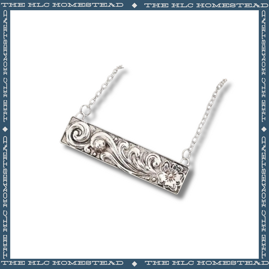 Tooled Silver Ring Holder Necklace.