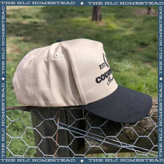Country Club Canvas Trucker Cap – Black & Rice