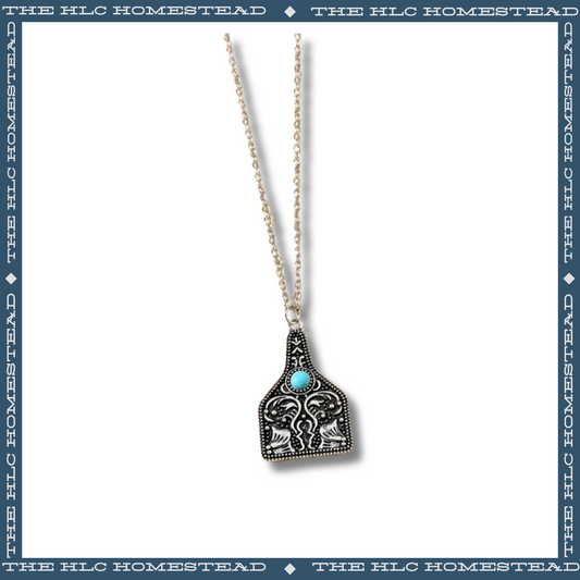 Tooled Silver Cattle Tag
