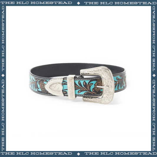 Midnight Turquoise Leather Belt