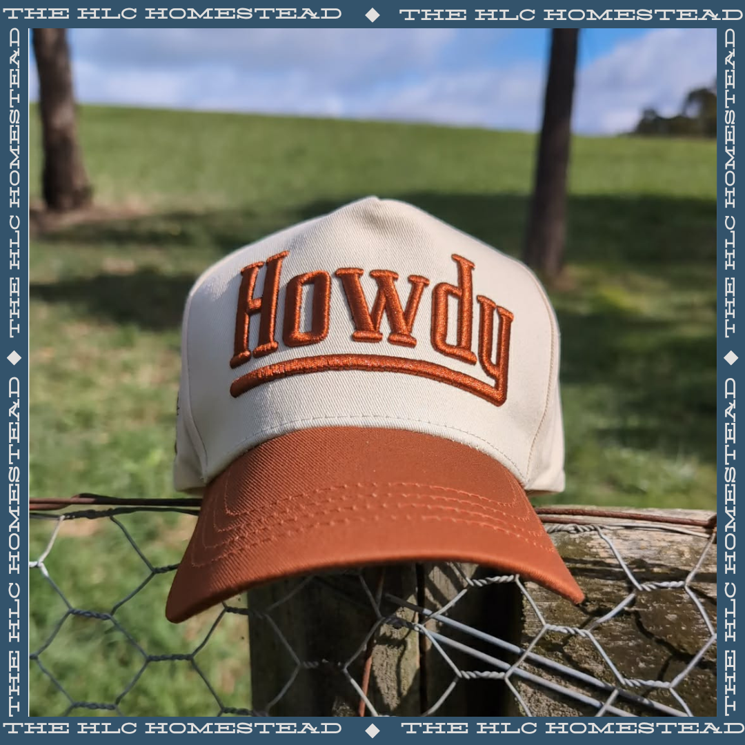 Howdy Canvas Trucker Cap – Tangerine & Rice