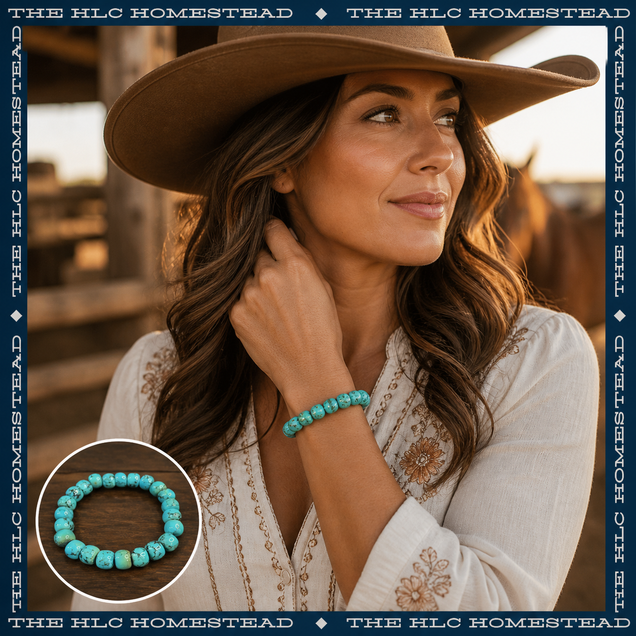 Resin Turquoise Bead Bracelet