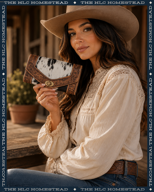 The Outback Cowhide Tooled Wallet
