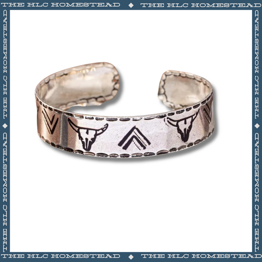 Tribal-Inspired Engraved Metal Cuff Bracelets