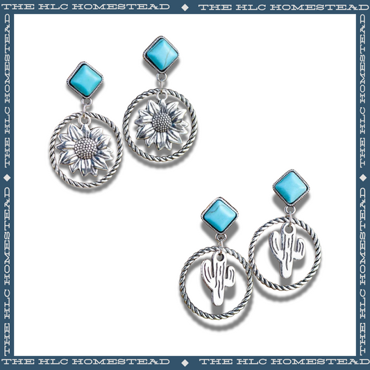 Roped Gemstone Earrings