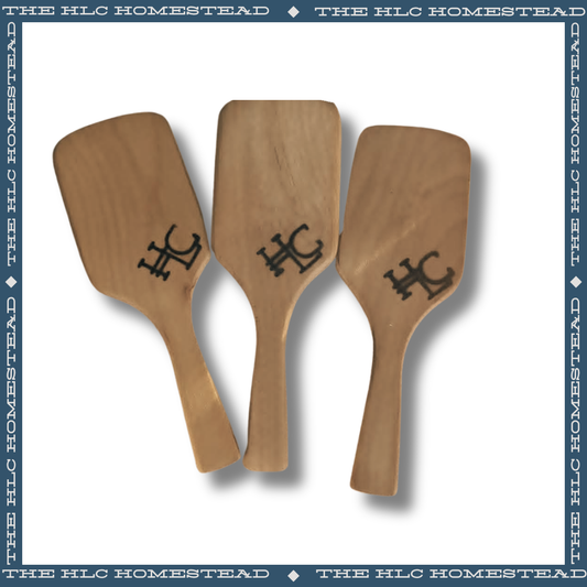 Wooden HLC Cattle Brand Hairbrush