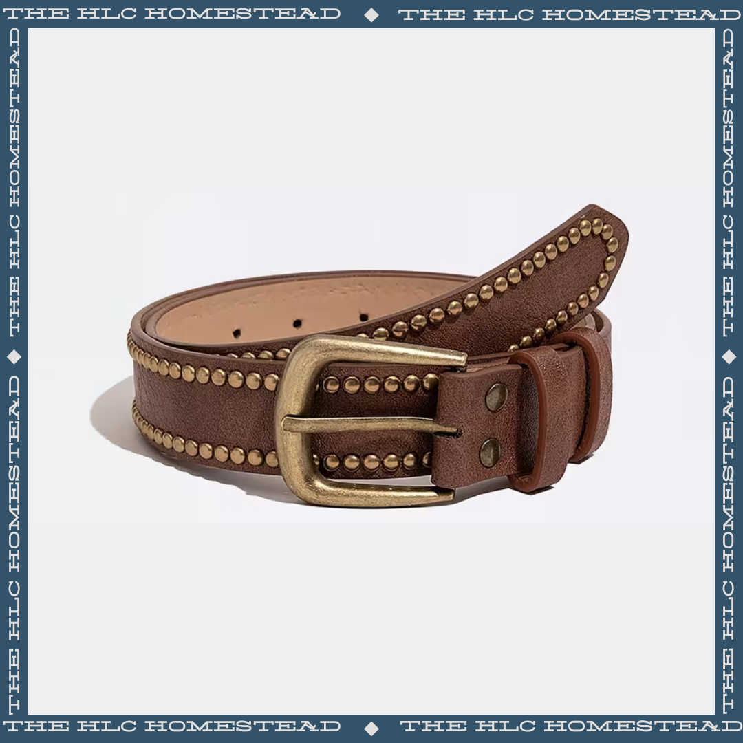 Studded Western Leather Belt