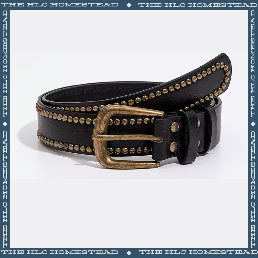 Studded Western Leather Belt