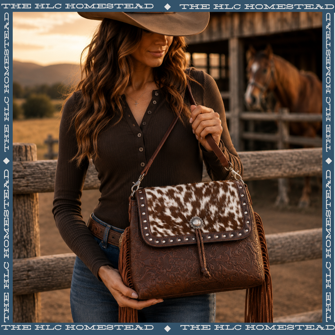 Carved Blossoms Crossbody
