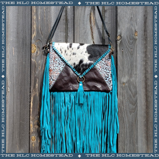 Turquoise Tassel Elegance Handbag