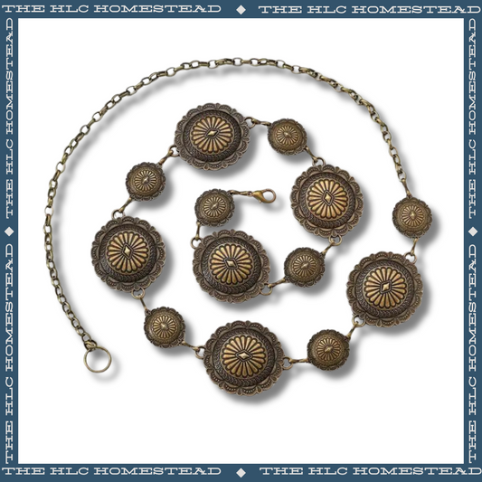 Antique Bronze Medallion Chain Belt