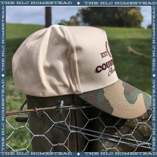 Country Club Canvas Trucker Cap – Camo & Rice
