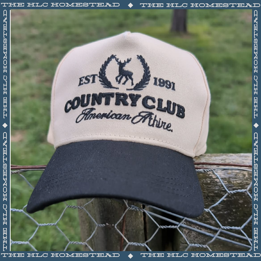 Country Club Canvas Trucker Cap – Black & Rice