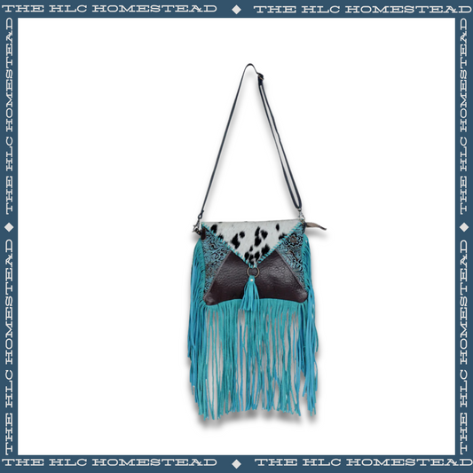 Turquoise Tassel Elegance Handbag