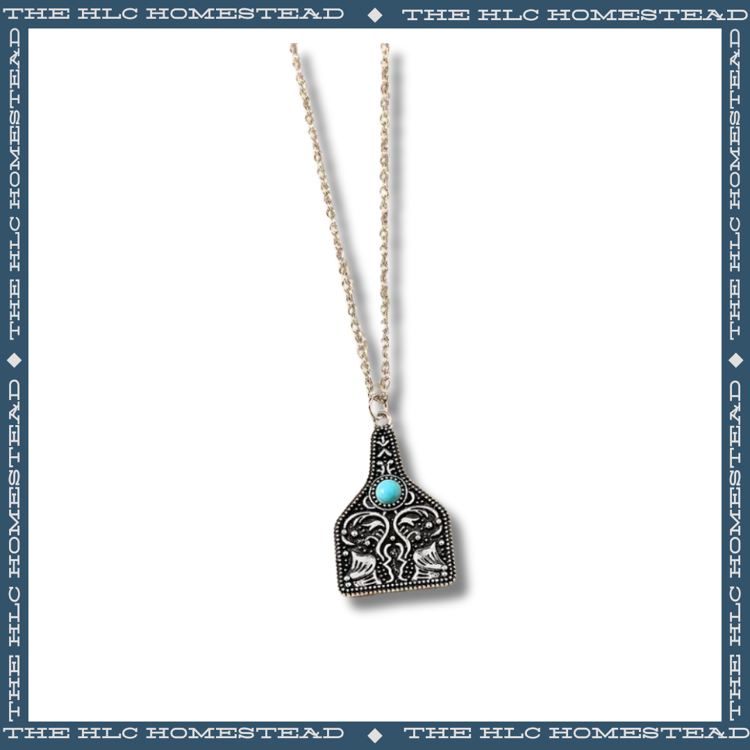 Tooled Silver Cattle Tag
