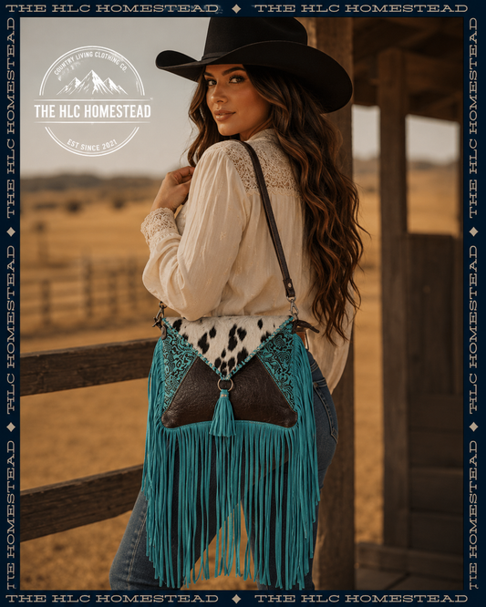Turquoise Tassel Elegance Handbag