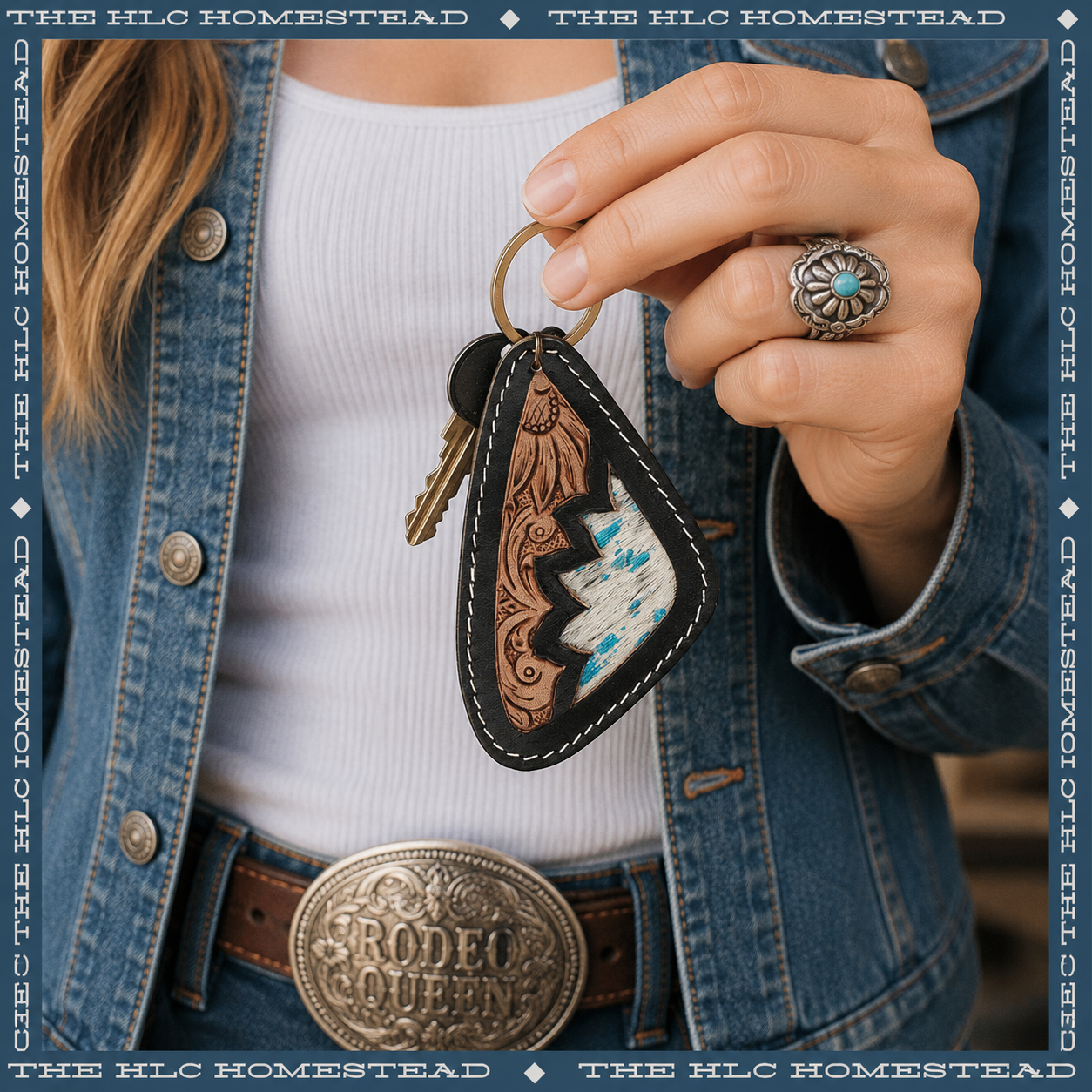Turquoise Drift Diamond Keychain